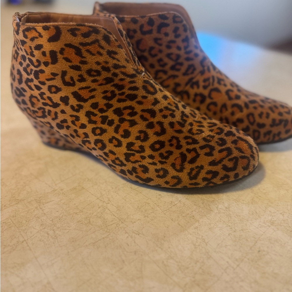 Dominique Leopard Print Ankle Booties